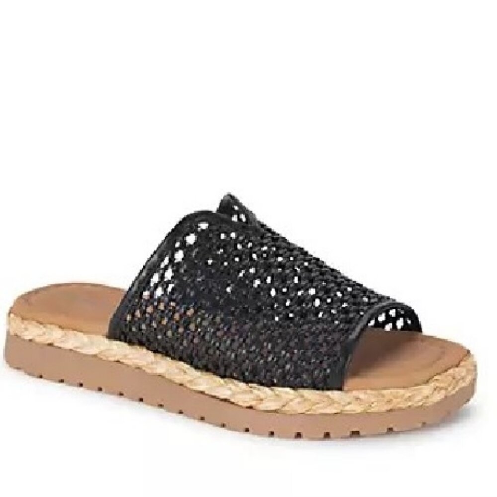 BareTraps Tasmine Womens Black Cushioned Comfort Slip-on Sandal Size 10 NWOB